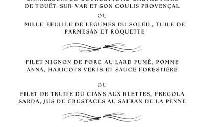 Menu du pays Niçois