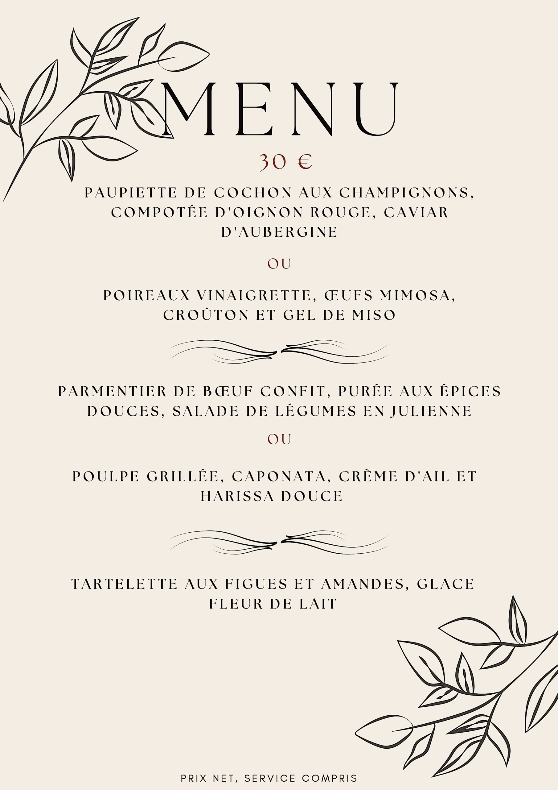 Le menu de saison à 30 euros du chef Meyer au Restaurant chez Paul